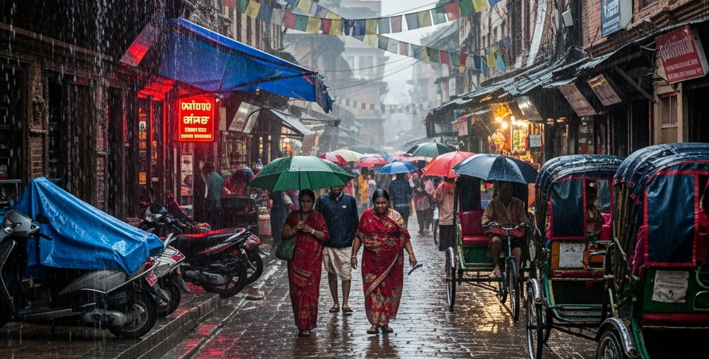 आजको मौसमः कतै वर्षा, कतै भारी वर्षाको सम्भावना
